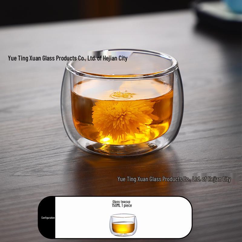 Double-Layer Glass Teapot with Infuser - Anti-Scald, Single-Serve Tea Set for Home or Office