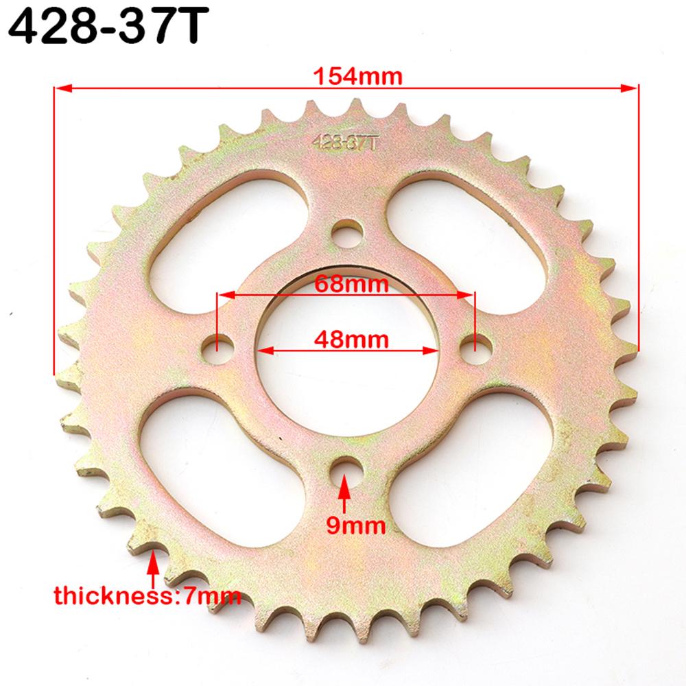 420/428 Chain Rear Sprocket 48mm-68mm Fit For 50cc 70cc 90cc 110cc 125cc ATV Go Kart Buggy Quad Dirt Bike Trike Motorcycle Parts