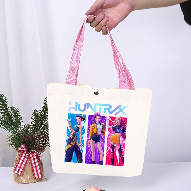 Anime Cartoon Print Student Commuting Trend Handbag Casual Lightweight Canvas Shoulder Bag