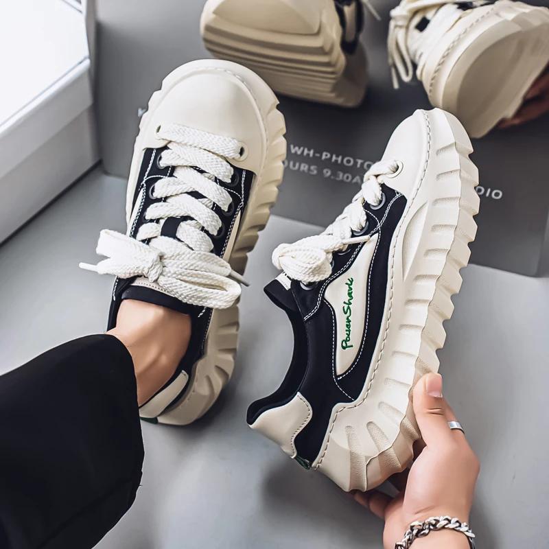 Designer Thick-soled Anti-slip Height-increasing Men's Sports Shoes, Casual Running Shoes, and Breathable Loafers for Teenagers