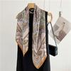 Silk scarf women's retro cashew flower spring and autumn Korean version versatile 91 plain crepe satin square scarf mulberry silk scarf shawl