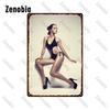 Sexy Metal Poster Angel Wings Girl Metal Signs Dropped Underwear Straps Woman Tin Signs Vintage Plaque for Bar Pub Home Decor