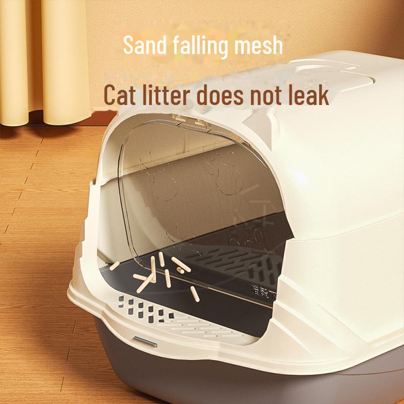Extra Large Enclosed Cat Litter Box with Deodorant and Anti-Splash Design
