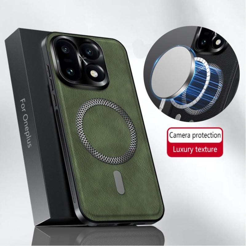 PU Leder Kabelloses Laden Magnetisch Stoßfest Hülle Für Oneplus 15 1+15 Linsenschutz Sturzsichere Handyhülle Für Oneplus15 1+15