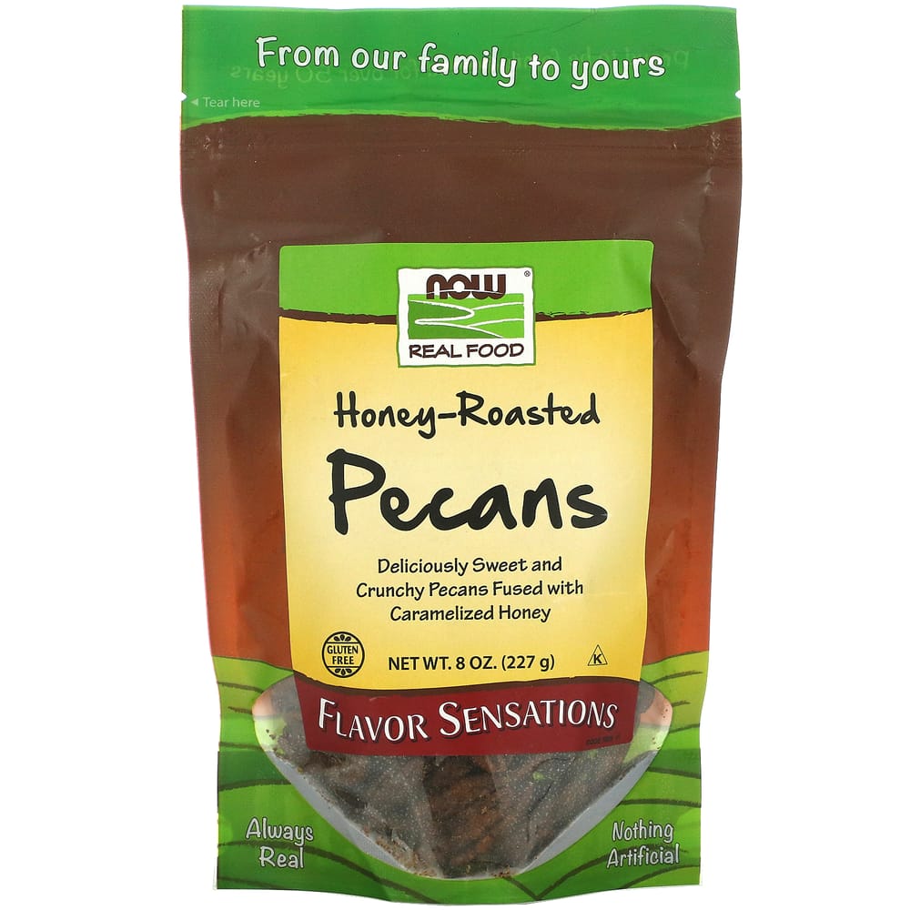 Now Foods Real Food Honey Roasted Pecans, 8 oz (227 g) 227g - 1 ea