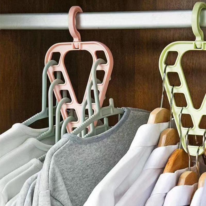 9-Hole Magic Clothes Hanger Space Saving Closet Scarf Clothes Organizer Holder Multi-Function Drying Racks Cloth Hanger