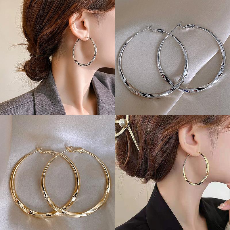 European and American silver needle simple zircon earrings exaggerated personality design earrings high-end versatile temperament earrings