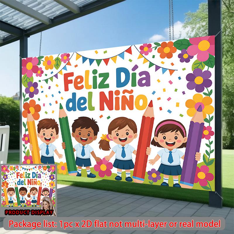 2D plane, 1 2D banner, durable background fabric for children's festival greeting cards, suitable for classrooms.