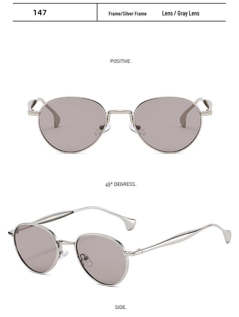 Retro-Trend Kleine Runde Metallrahmen-Sonnenbrille für Damen & Herren - Europäischer & Amerikanischer Streetstyle