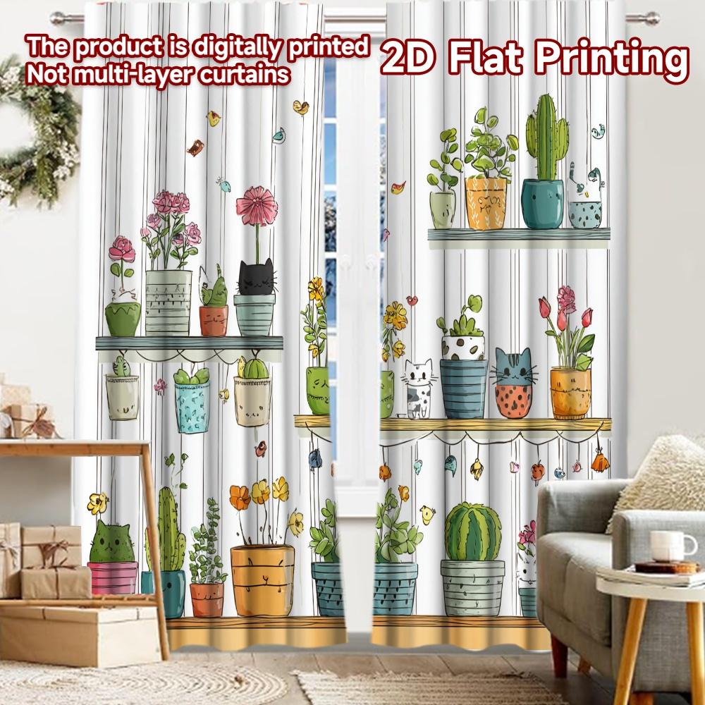 

2pcs, 2D FLAT PRINTING Curtains (Without Rod) Floral Shelf Display Halloween Festival Popular Curtains&Drapes Polyester Easy 52.50 × 116.00 cm 2 pcs