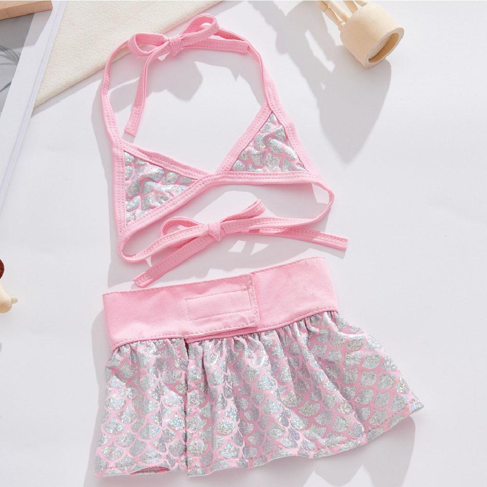 

Mermaid Puppy Dog Bikini Swimsuit Dog Beach Dressing Tutu Dresses Dog Bathing Suit designed for Small Dogs Cat Pet Summer Clothes Costume XS розовый