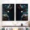Nordic Animals Blue  Parrot Poster Black Bird Wall Art Pictures Canvas Painting  Posters and Prints for Living Room Home Decor No Frame