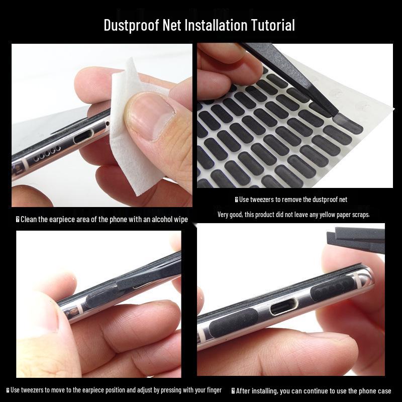 Universal Dustproof Mesh Sticker for Mobile Phones and Tablets - Earpiece Speaker Protection (6/8 Holes, Dustproof, Waterproof).