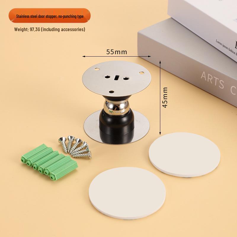 Magnetic Silicone Door Stopper: No-Drill, Anti-Collision Mini Stop for Wooden Bedroom Doors, Windproof Design.