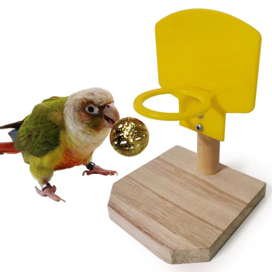 Pet Bird Parrot Funny Basketball Shoot Hoop Balls Puzzle Game Chew Play Toy
