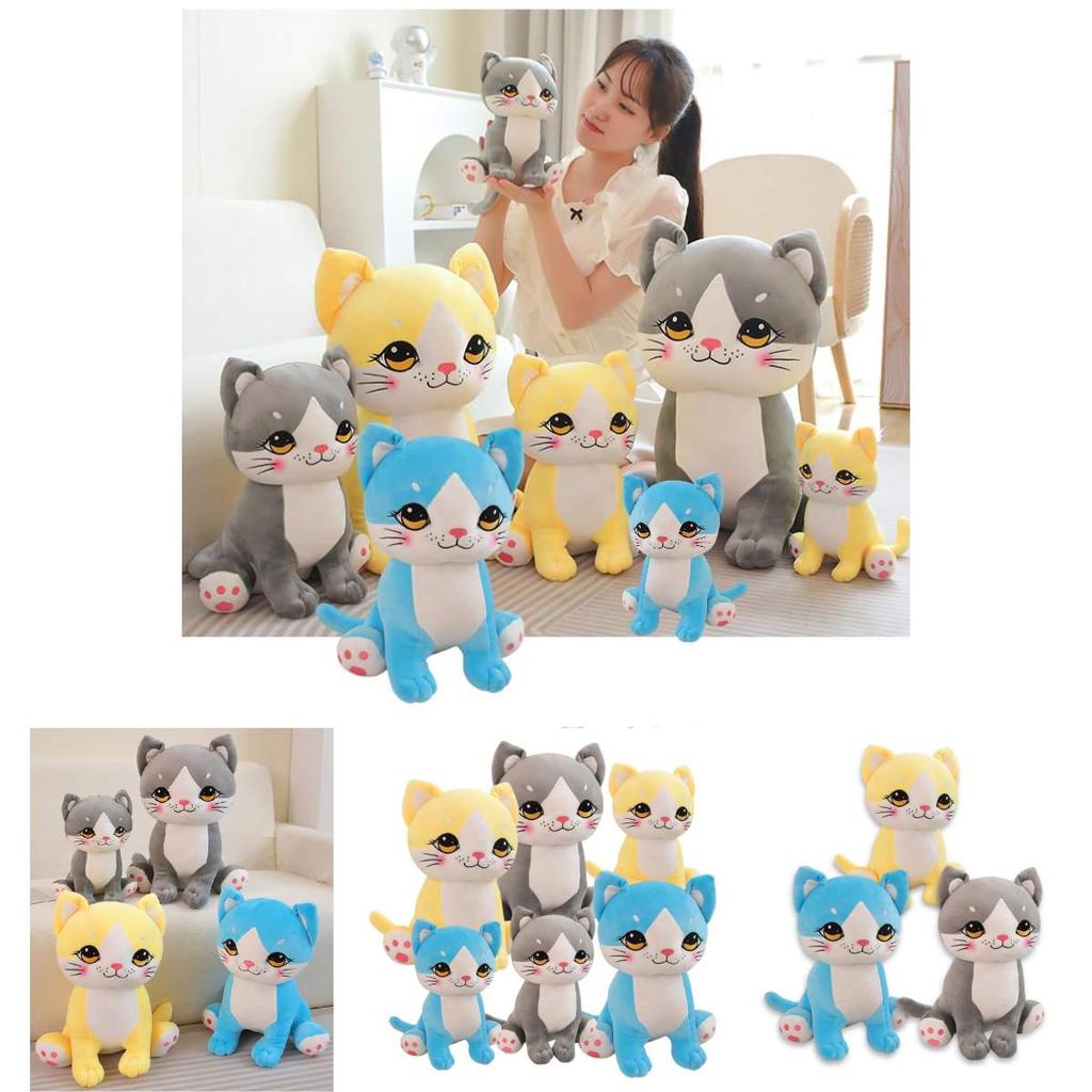 Adorable Cartoon Cat Plush Toy Sweet Cat Stuffed Animal Pillow For Kids And Girls