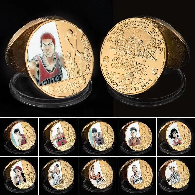 Basketball coins, new twelve commemorative coins, anime coins, peripheral commemorative coins, die cast metal coins