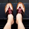 Outdoor Strand-Slipper Rutschfest Freizeitspaziergang Herren Flip-Flops Lässig Leder Herren Sommer-Flats Schnelltrocknend Weich Wading Aqua-Schuhe
