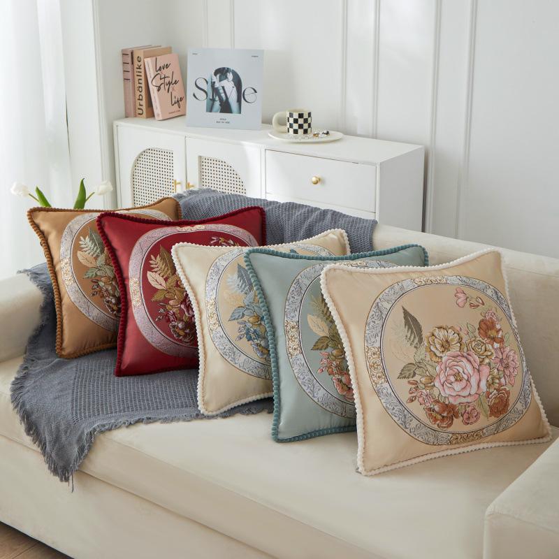 Craft Style Jacquard High Precision Bed Pillow Backrest Bedside Pillow with Core