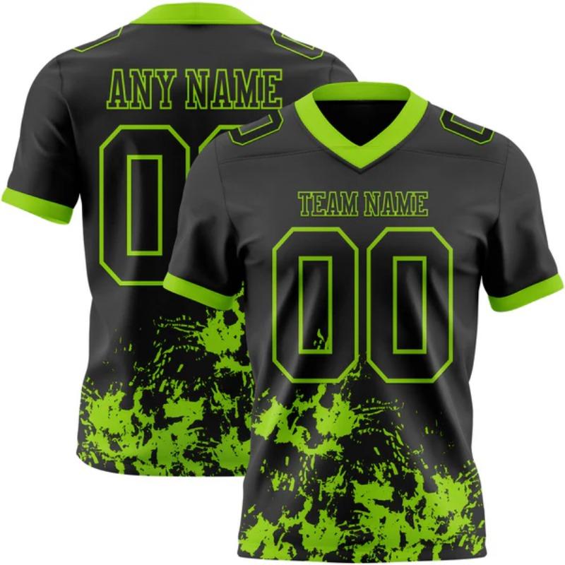 Custom Graffiti Style American Football Jersey Personalized Diy Team Name Number V Neck Breathable Sport Uniform For Men Women