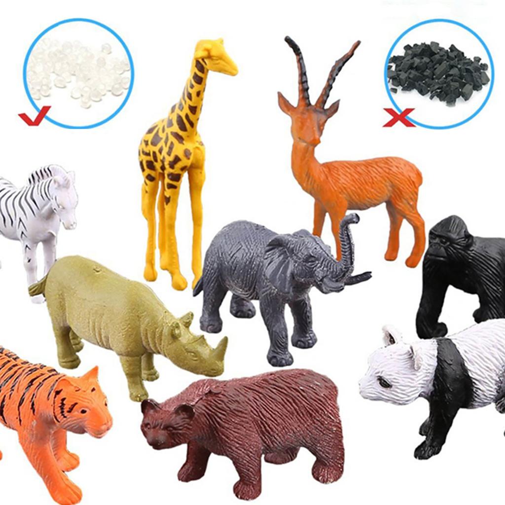 53-teiliges Dschungel-Nutztier-Spielzeugset, Wald, kleine realistische Wildtiere, Actionfiguren aus Vinyl und Kunststoff, Tierlernspielzeug
