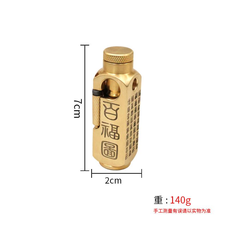 Peace Hotel Brother Fan Same Style Flamido Handmade Brass Kerosene Lighter