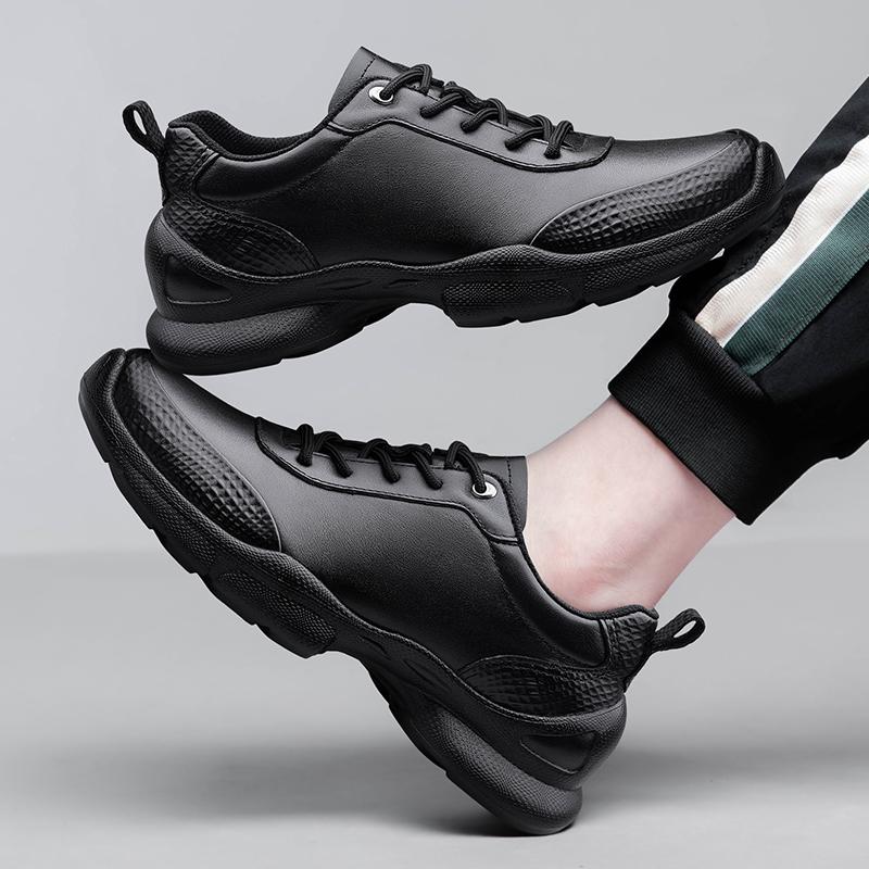 Fashion Genuine Leather Mens Sneakers Outdoor Casual Sports Shoes Lightweight Male Treking Footwear Non-slip Tenis Shoes Travel Trainers