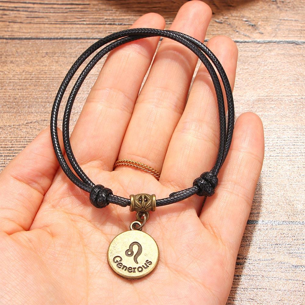 Ankle Chain Fashion Black Rope Barefoot Sandal Foot Jewelry Anklet 12 Constellations Foot Chain