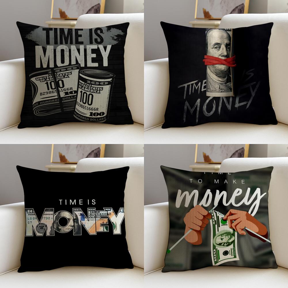 Sharp TTime is MoneyS Cushion Cover Breathable and skinfriendly linen pillowcase square removable and washable cushion