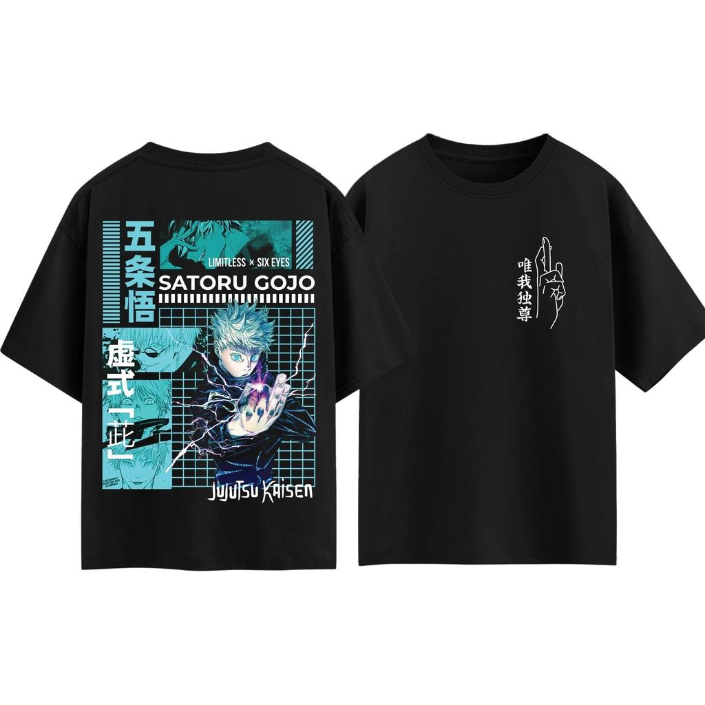 T-shirt Anime Jujutsu Kaisen Gojo Satoru Uomo e Donna Estate Cotone Abbigliamento Moda Traspirante Fan Anime Magliette a Maniche Corte