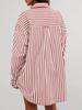 Womens Oversized Striped Button Down Shirt Long Sleeve Boyfriend Blouse