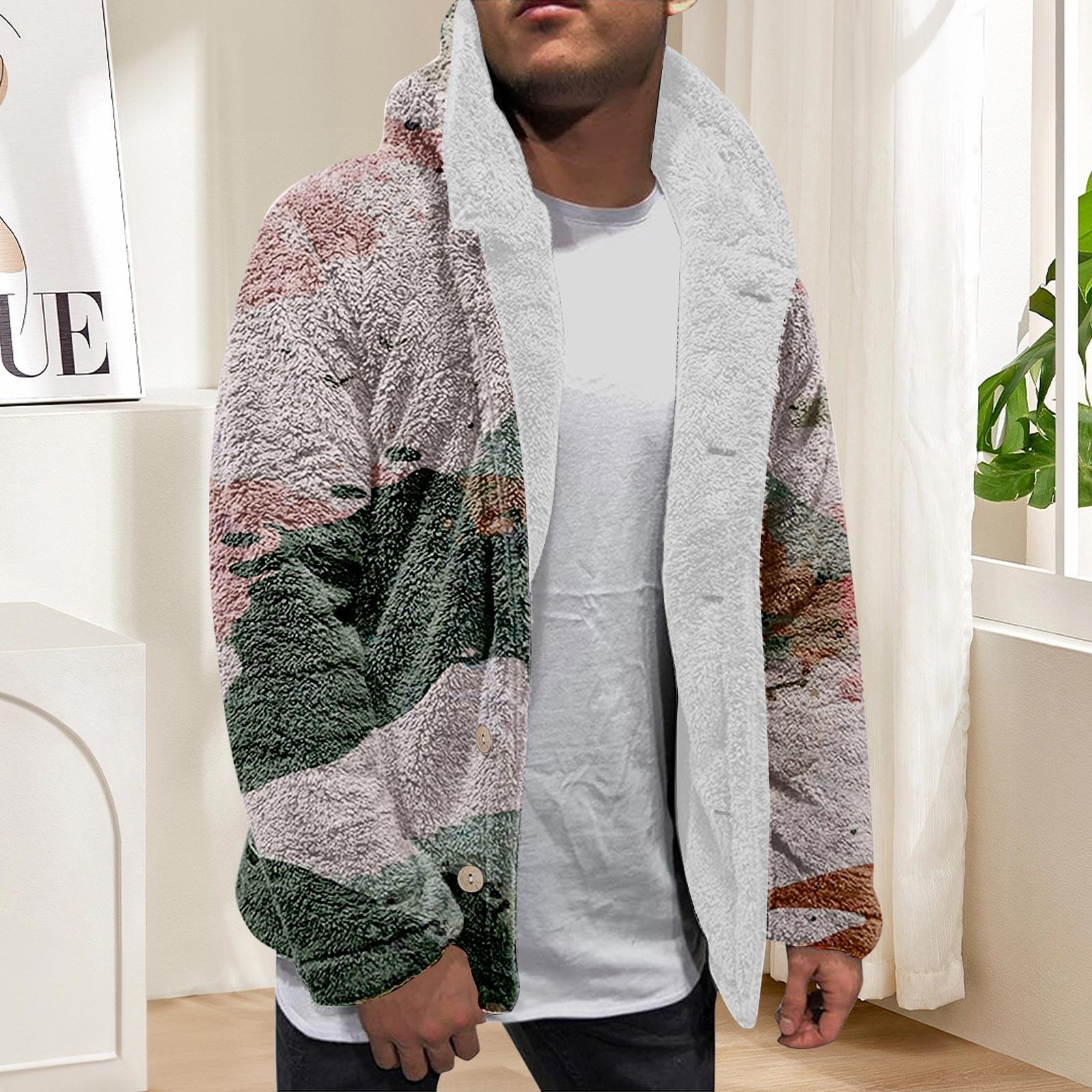 

Мужская зимняя флисовая толстовка с капюшоном на молнии с накладным карманом, повседневная куртка XL розовый