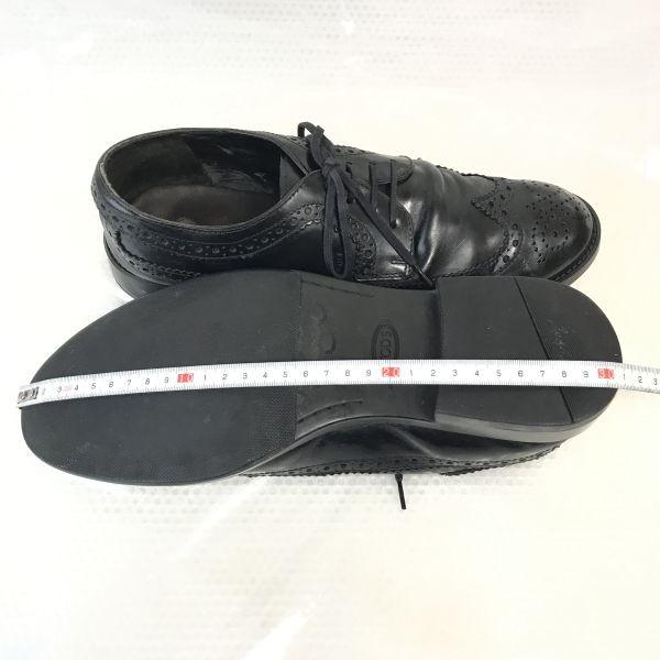 90s TOD’S Leather Wingtip Dress Shoes Men’s 8 26.5-27.0 Black(USED)