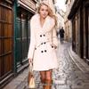 European and American Women's Autumn/Winter Korean Style Wool Coat with Big Fur Collar and Double-Breasted Casual Jacket.