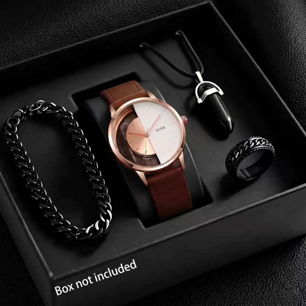 2025 Autumn New Men's Watch, Light Luxury, Niche, High-End, Simple and Fashionable Quartz Wristwatch with Black Large Dial