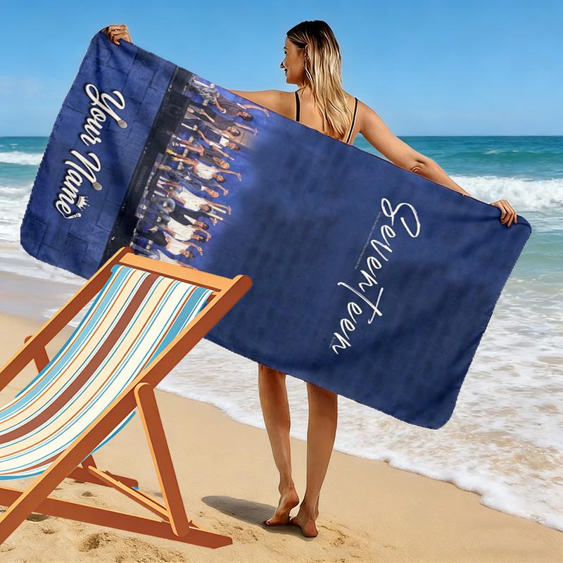 Name Custom Seventeen Poster Print Beach Towel, Large Soft Quick Dry Towel for Beach Camping Swimming