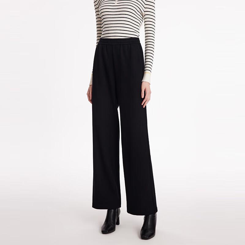 GOELIA Women's High-Waist Ribbed Knit Wide-Leg Pants