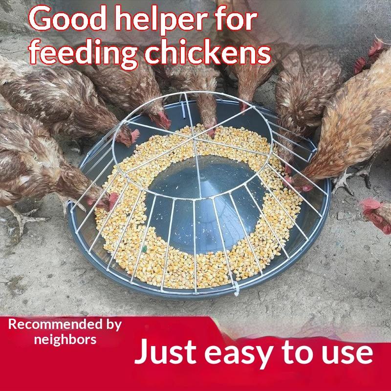 Roof Design Large Circular Chicken Feeder 12/14/16 Holes Rain Resistant for Farm Backyard Poultry Coop