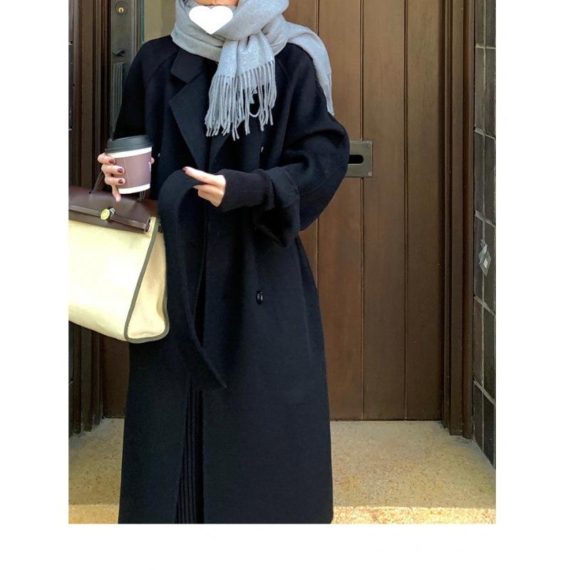 

Черное шерстяное пальто Шерстяное пальто Маленький мужчина Новое для осени и зимы XXL чёрный