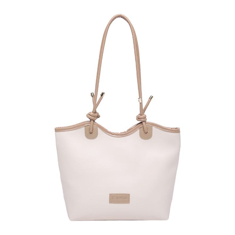 Simple foreign style large capacity tote bag women's bag 2025 new fashion shoulder commuter bag lightweight splicing shoulder bag