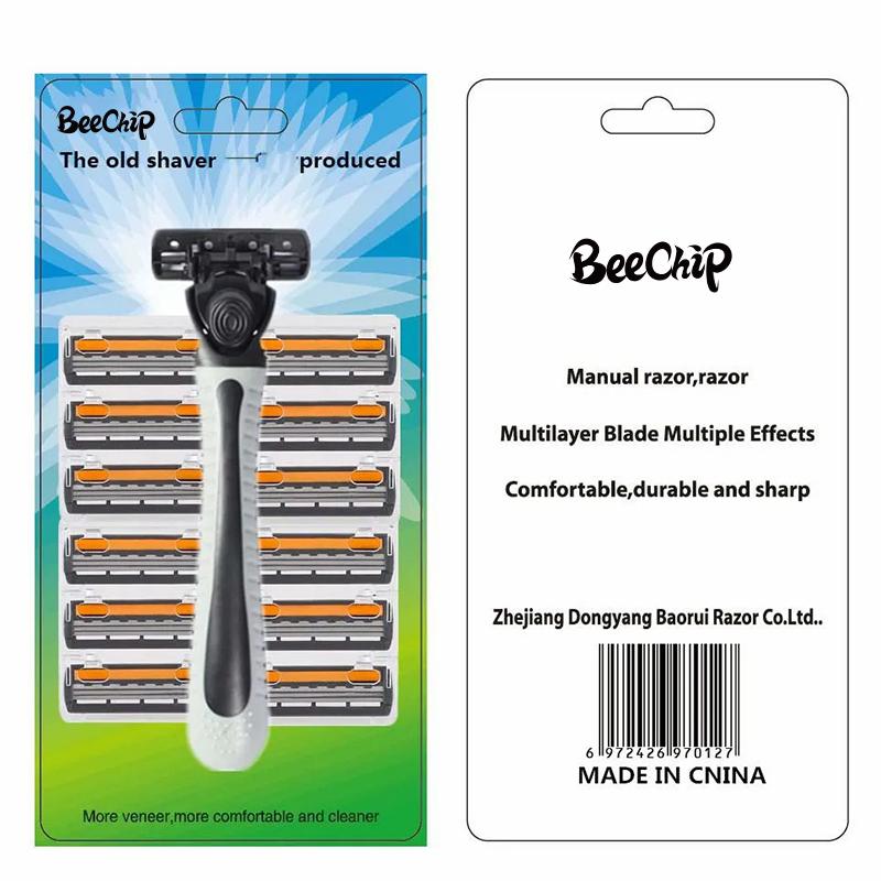 

12 шт. Бритва для мужчин Трехслойное лезвие с головкой лезвия Ручная бритва Лезвия старого образца Бритва для волос Унисекс Нож для удаления волос на бороде