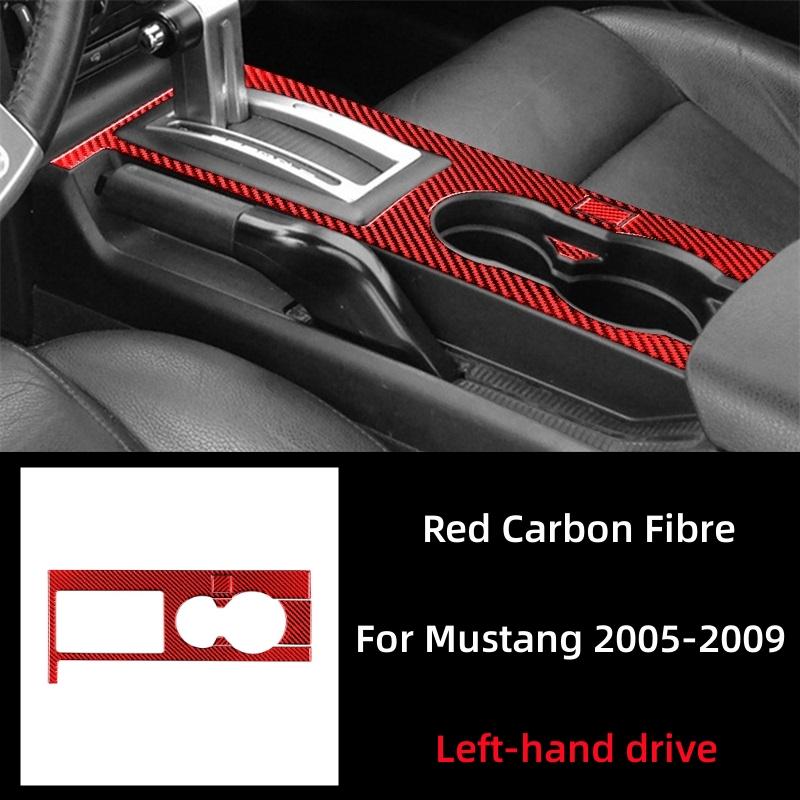 For Ford Mustang GT 2005-2009 S197 Accessories Carbon Fiber Interior Car Gear Box Shift Panel Sticker Trim Frame Cover Decor