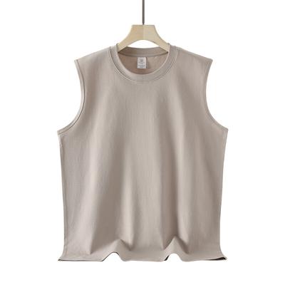 230gsm Summer Men's Loose Sleeveless T Shirt New Fashion Summer Basic 100% Cotton Men Women Boyfriend Tank Tops Black White Gray