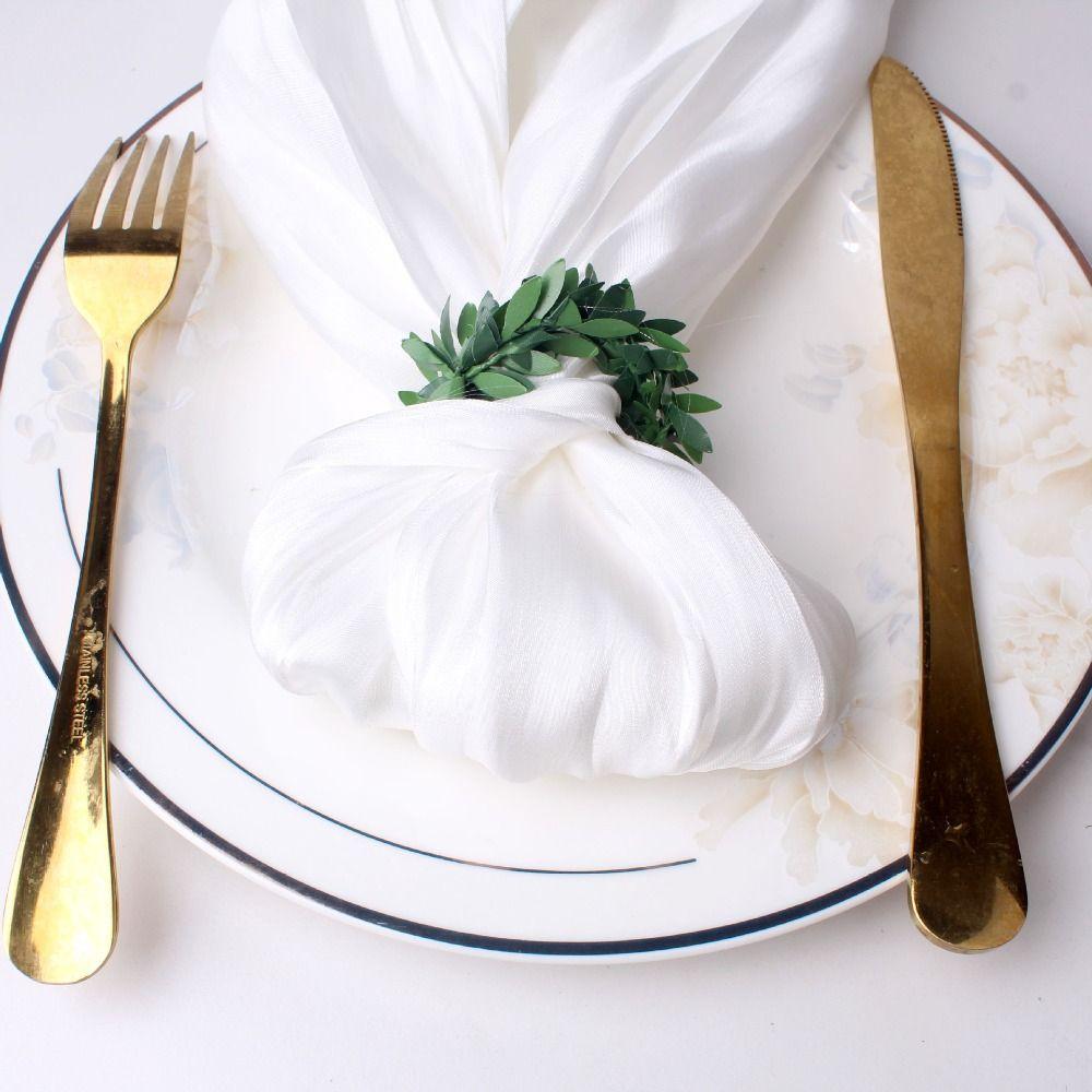 10pcs Plastic Green Rattan Shaped Napkin Ring Natural Table Decoration  Valentine's Day