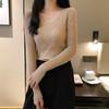 Sweater women's autumn and winter new versatile slim-fitting v-neck bottoming knitted sweater foreign style inner long-sleeved tight top