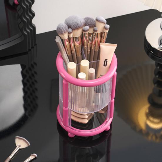 Makeup Brush Holder Desktop Lipstick Eyebrow Pencil Organizer 2-Tier Cosmetic Brush Cup for Dressing Table Organization
