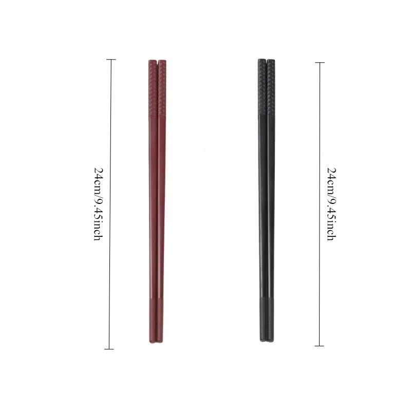 10 Pairs Chinese Chopsticks Black and Red Sushi Sticks Fast Food Noodles Chopsticks Korean Tableware Kitchen Supplies Cutlery