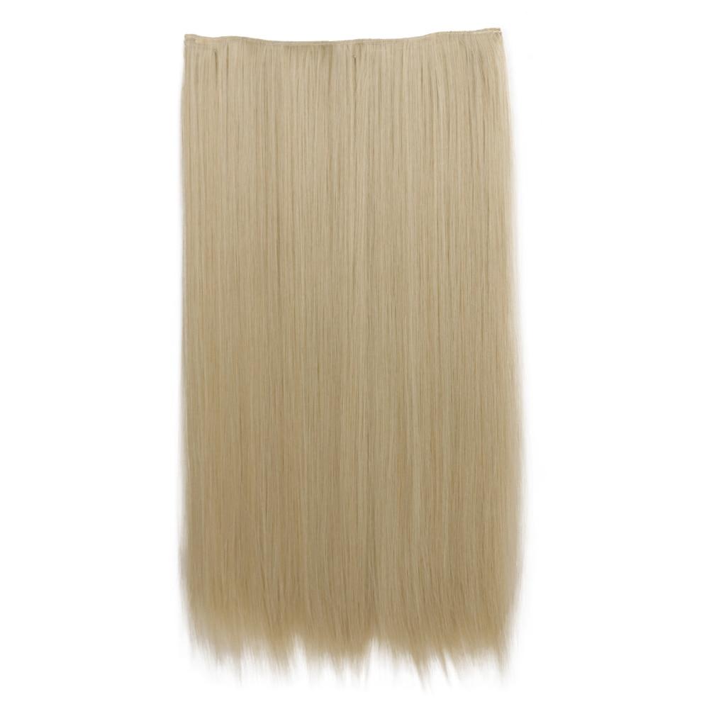 Синтетические длинные прямые волосы для наращивания 5 зажимов в волосах термостойкие — фото 18