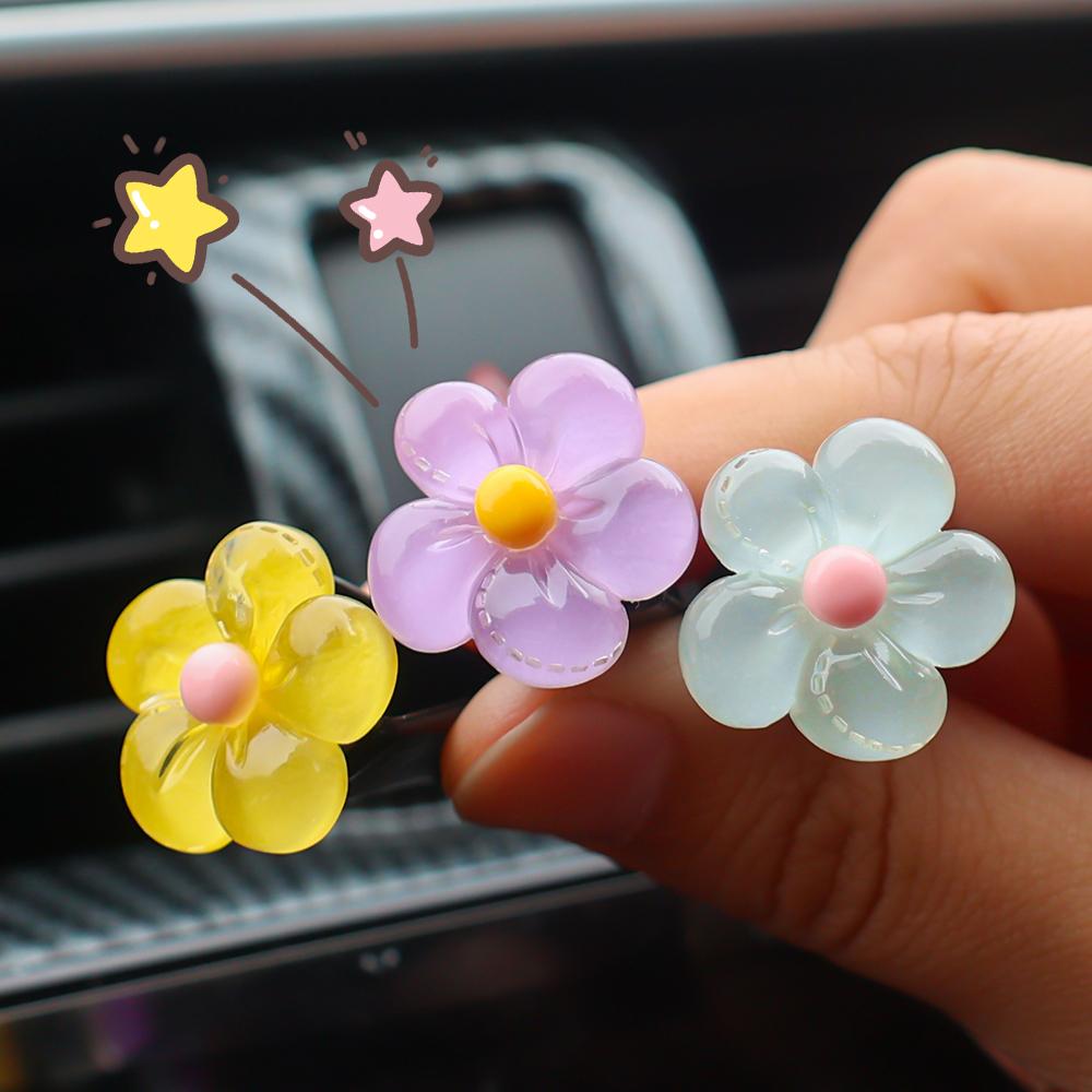 New Car Air Conditioning Vents Creative Ornaments Colourful Crystal Daisy Shape Handmade DIY Resin Accessories Auto Interiors