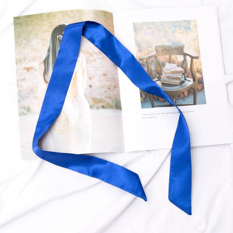 Neuer langer Taschenschal Damen Haarband Damen Accessoires Einfarbige schmale Schals Stirnband Satinband Krawatte Dekorative Taschenschals